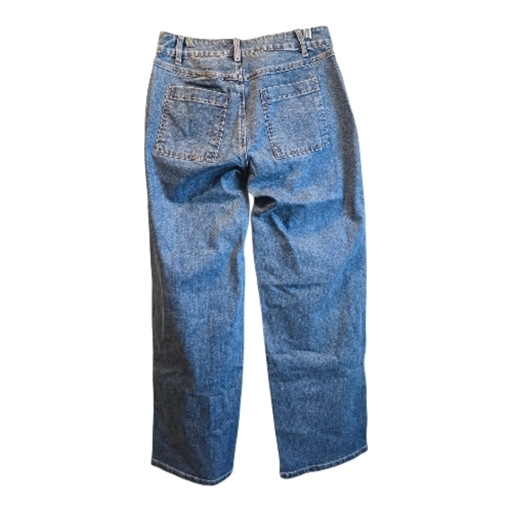 Flamingals Festive Blue Boot Cut Jeans with Holiday Embroidery - Picture 2 of 7